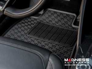 Alfa Romeo Giulia Floor Mat Set - All Weather Rubber Front/ Rear 4 Piece Set - Deluxe - RWD Model